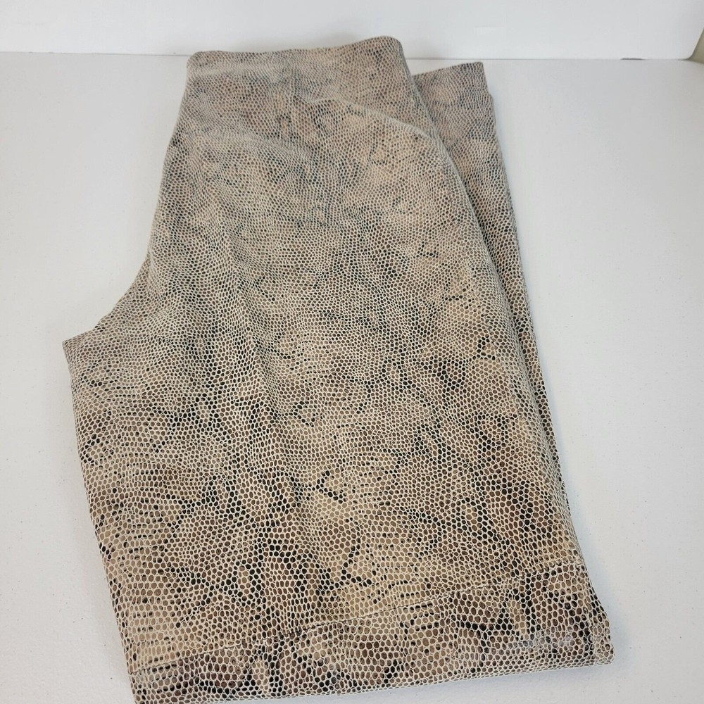 DressBarn Womens Straight Cut Genuine Leather Reptile Print Pants - Picture 8 of 12